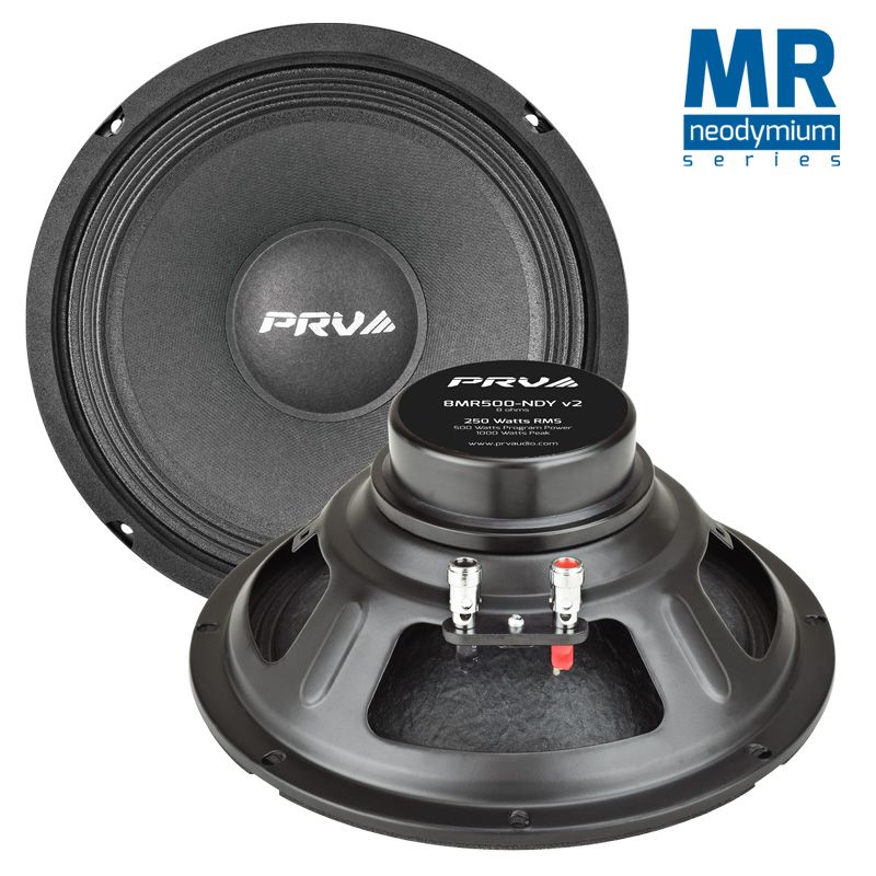 2 PRV Audio 6MB250-NDY 6 Neodymium Mid Bass Range Loud Speaker 8-ohm 500W Pair 