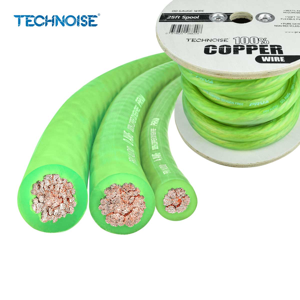 Neon Green OFC Wire - PRV Audio - Power / Ground Copper Cable