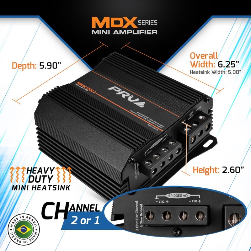 MDX1200.2 2 Ohm - Dimensions - Infographic