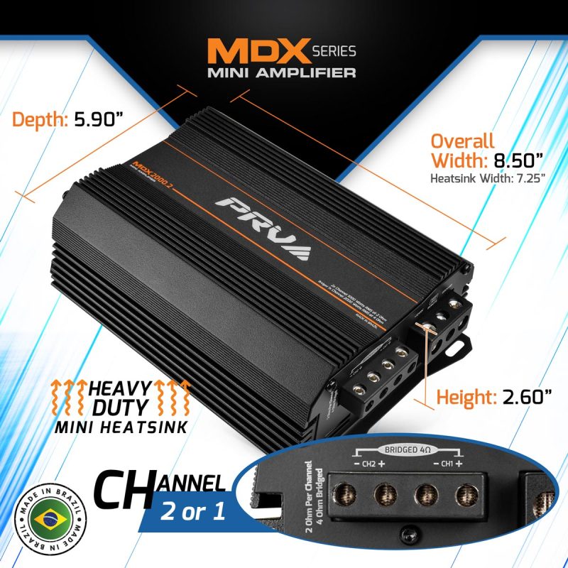 MDX2000.2 2 Ohm - Dimensions - Infographic