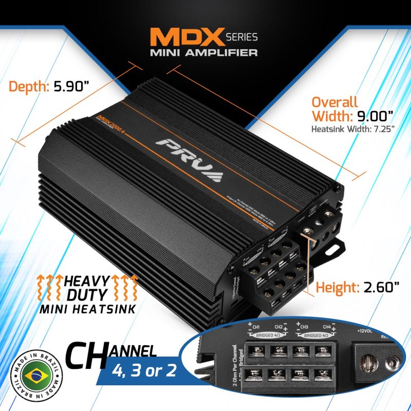 MDX2000.4 2 Ohm - Dimensions - Infographic