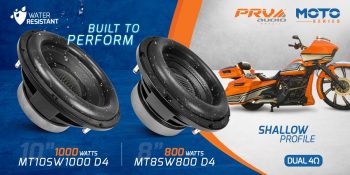 <strong>PRV Audio Motorcycle Subwoofers, MOTO Series Shallow Subs dedicated for motorsports applications</strong>
