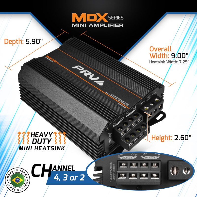 MDX2000.4 1 Ohm - Dimensions - Infographic