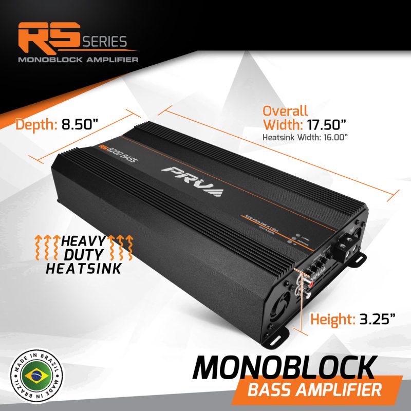 RS8200 BASS 1 Ohm - Dimensions - Infographic