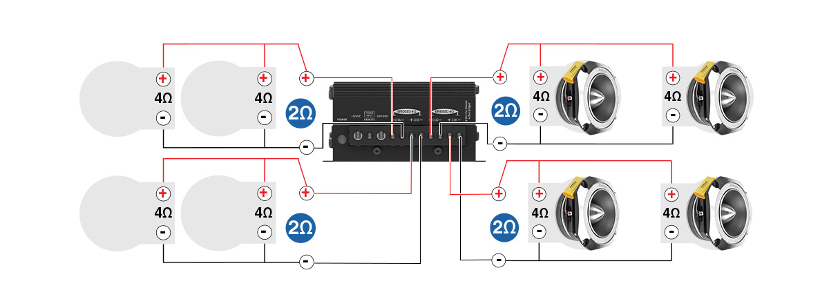 TW700Ti-4 SLIM + MDX800.4 2 Ohm - Installation Instructions - 4x4 8 Ohm