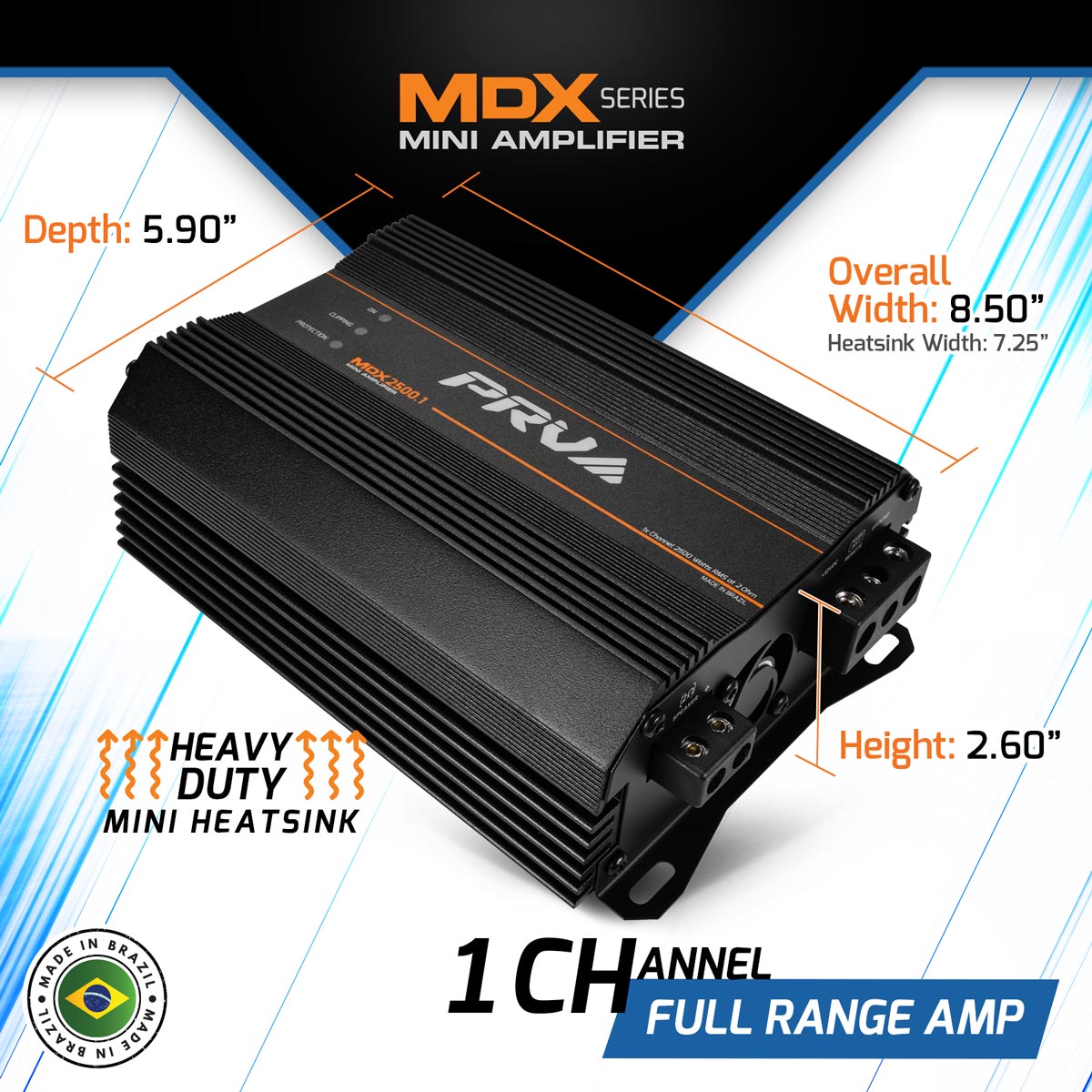 MDX2500.1 2 Ohm - Dimensions - Infographic MDX2500.1 2 Ohm - Dimensions - Infographic