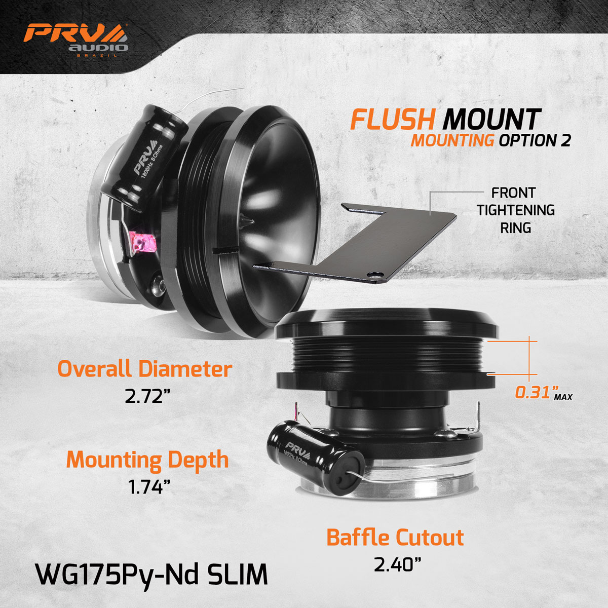 5 - WG175Py-Nd SLIM - Mounting Option 2 - Dims Infographic