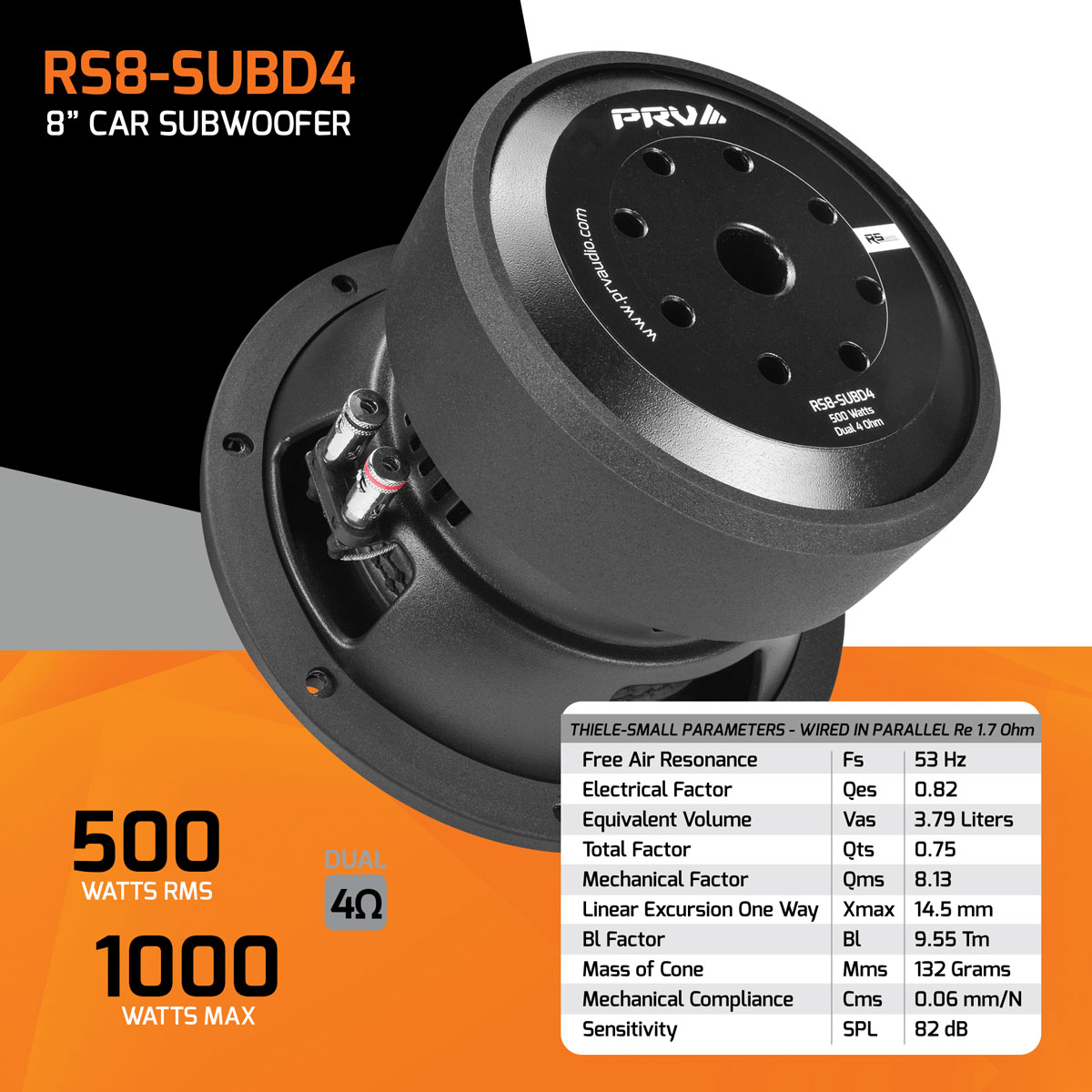 RS8-SUBD4 - Full Specifications Infographic RS8-SUBD4 - Full Specifications Infographic