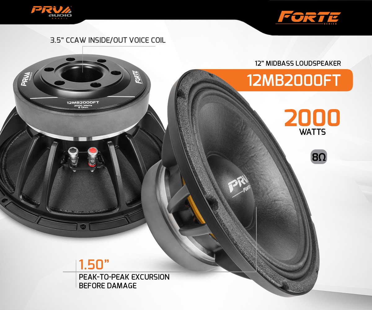 1x PRV Audio 12MB2000FT Midbass Car Audio 12