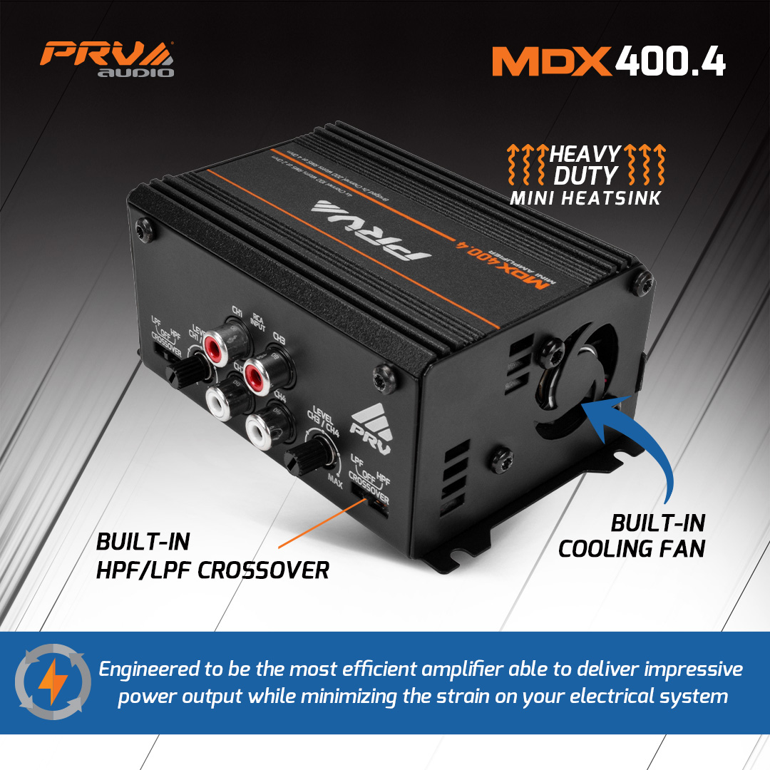 MDX400.4 2 Ohm high efficient amplifier