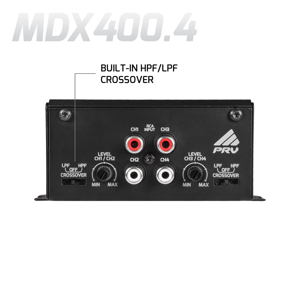 MDX400.4 2 Ohm built-in crossovers