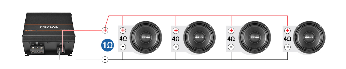 MDX3000.1 1 Ohm - Installation Instructions - Bridged 4x 4 Ohm