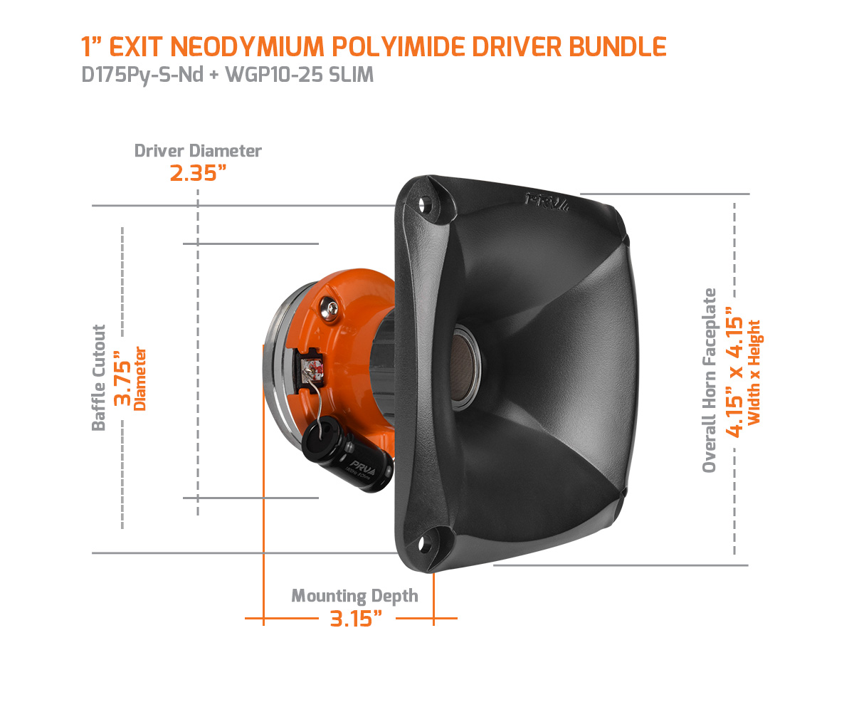 D175Py-S-Nd + WGP10-25 SLIM Kit - Website Highlight - Dimensions