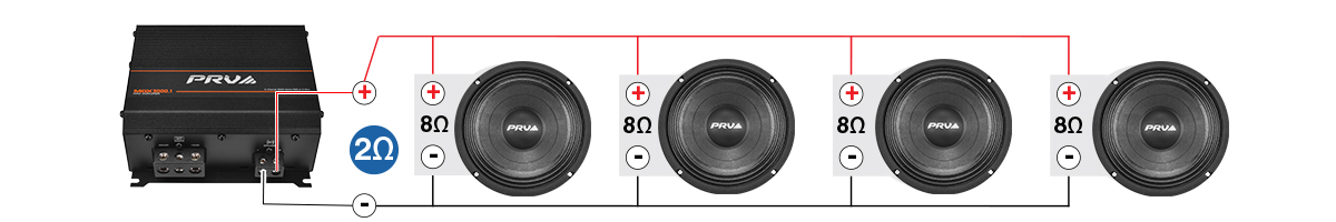 MDX3000.1 2 Ohm - Installation Instructions - Bridged 4x 8 Ohm